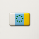 Pegatina 3D BANDERA 8 ESTRELLAS (rectangular)