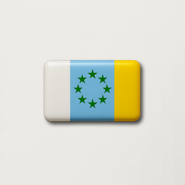 Pegatina 3D BANDERA 8 ESTRELLAS (rectangular)